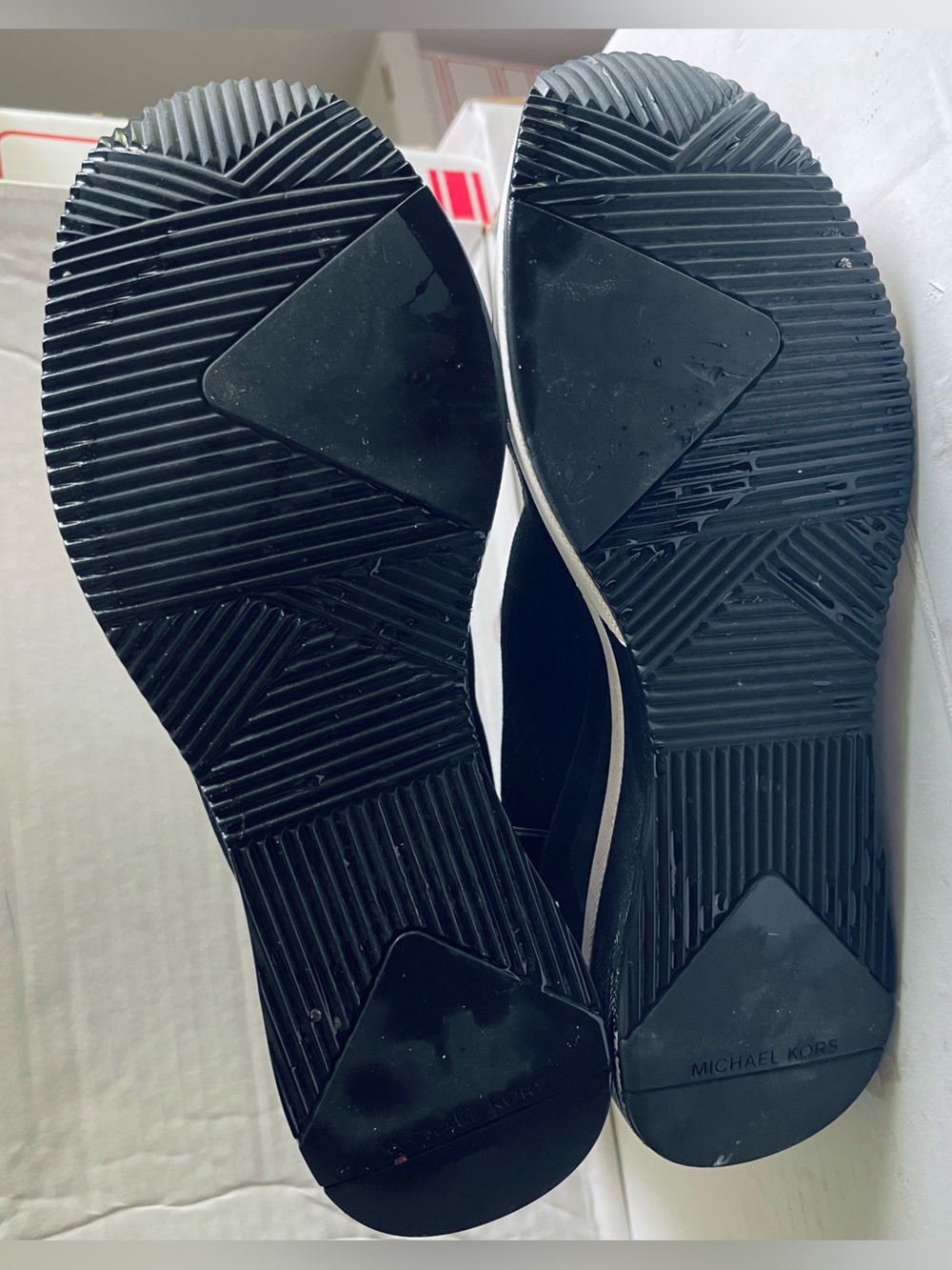 Michael Kors Skylar Black Knit Slip On Sneakers | Size 7 - Picture 5 of 6